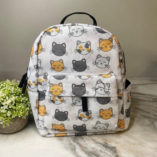 Mini Backpack - Cat Paw on White