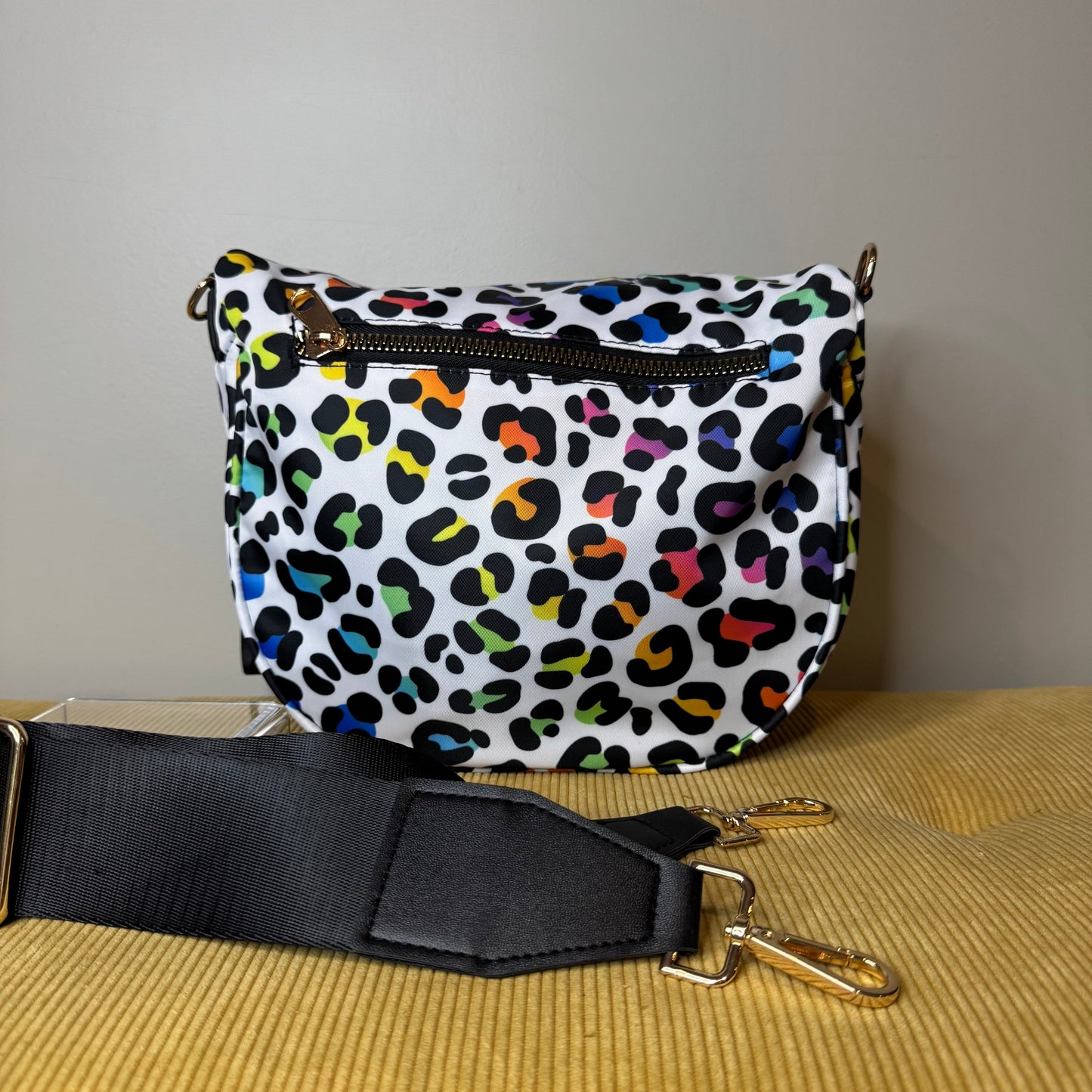 Roni - Nylon Crossbody - Rainbow Animal Print