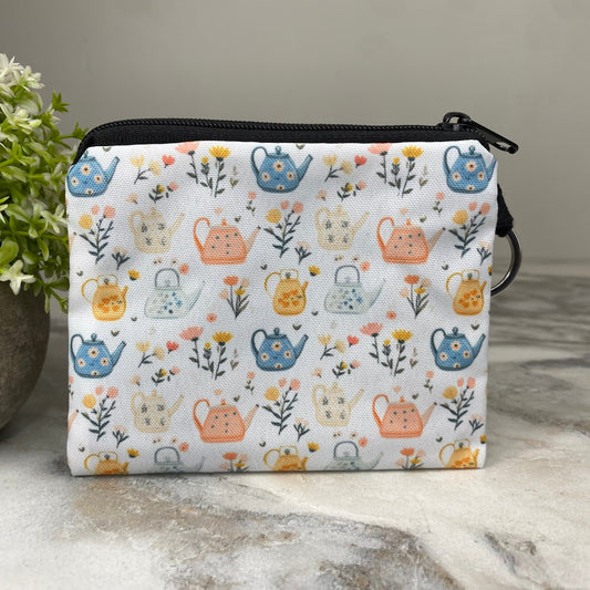 Mini Pouch - Floral Teapots