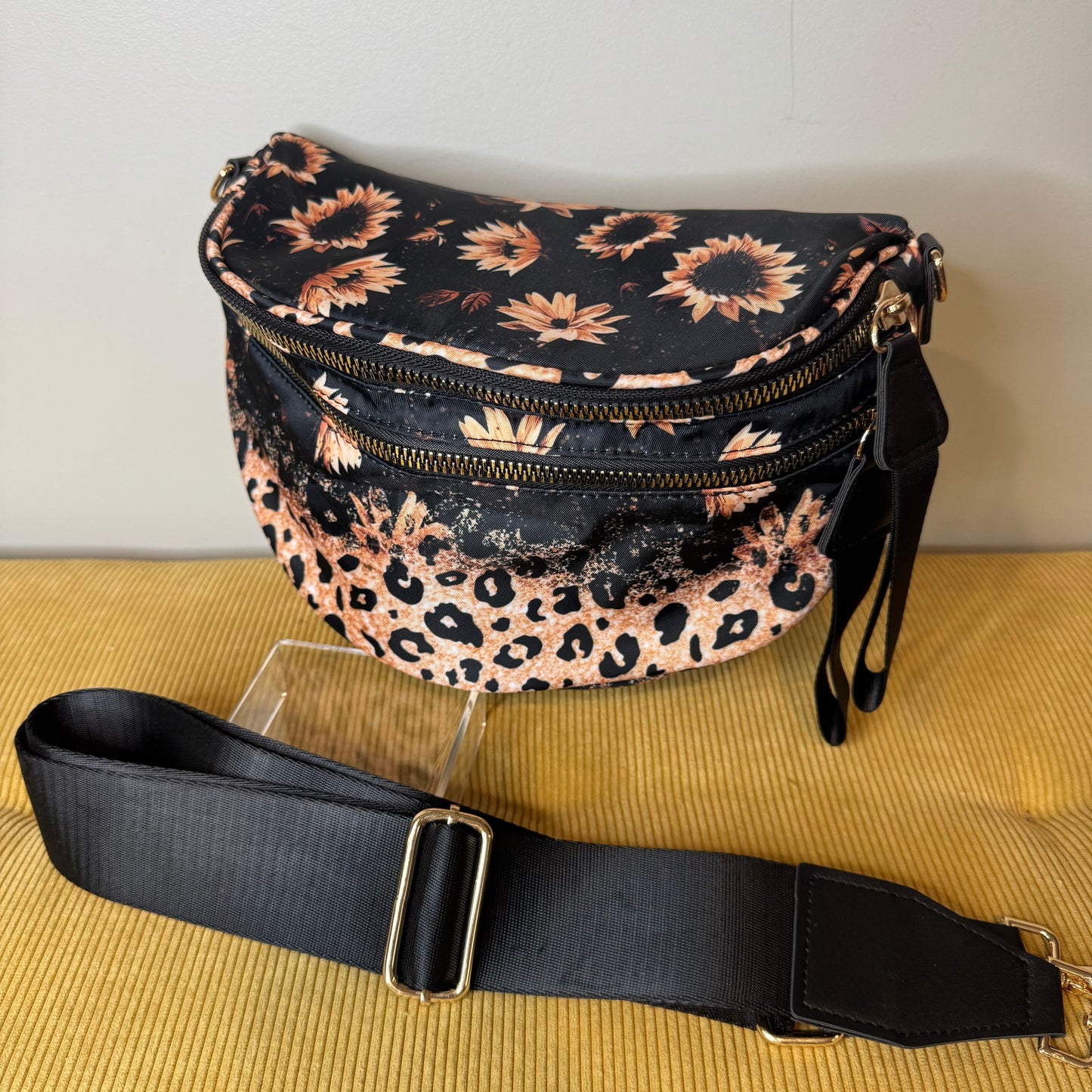 Roni - Nylon Crossbody - Bronze Sunflower Ombre Animal
