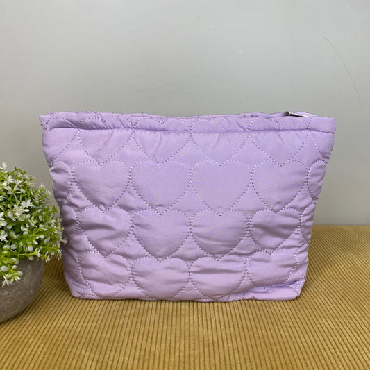 Puffer Pouch - Heart - Light Purple