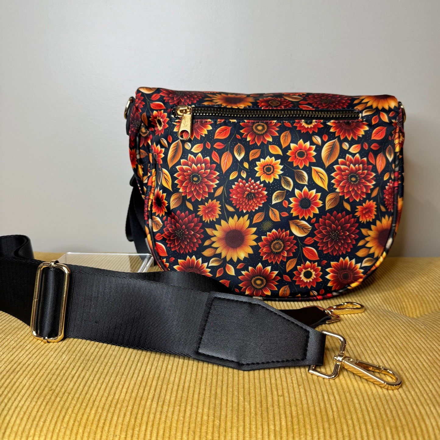 Roni - Nylon Crossbody - Moody Crimson Floral
