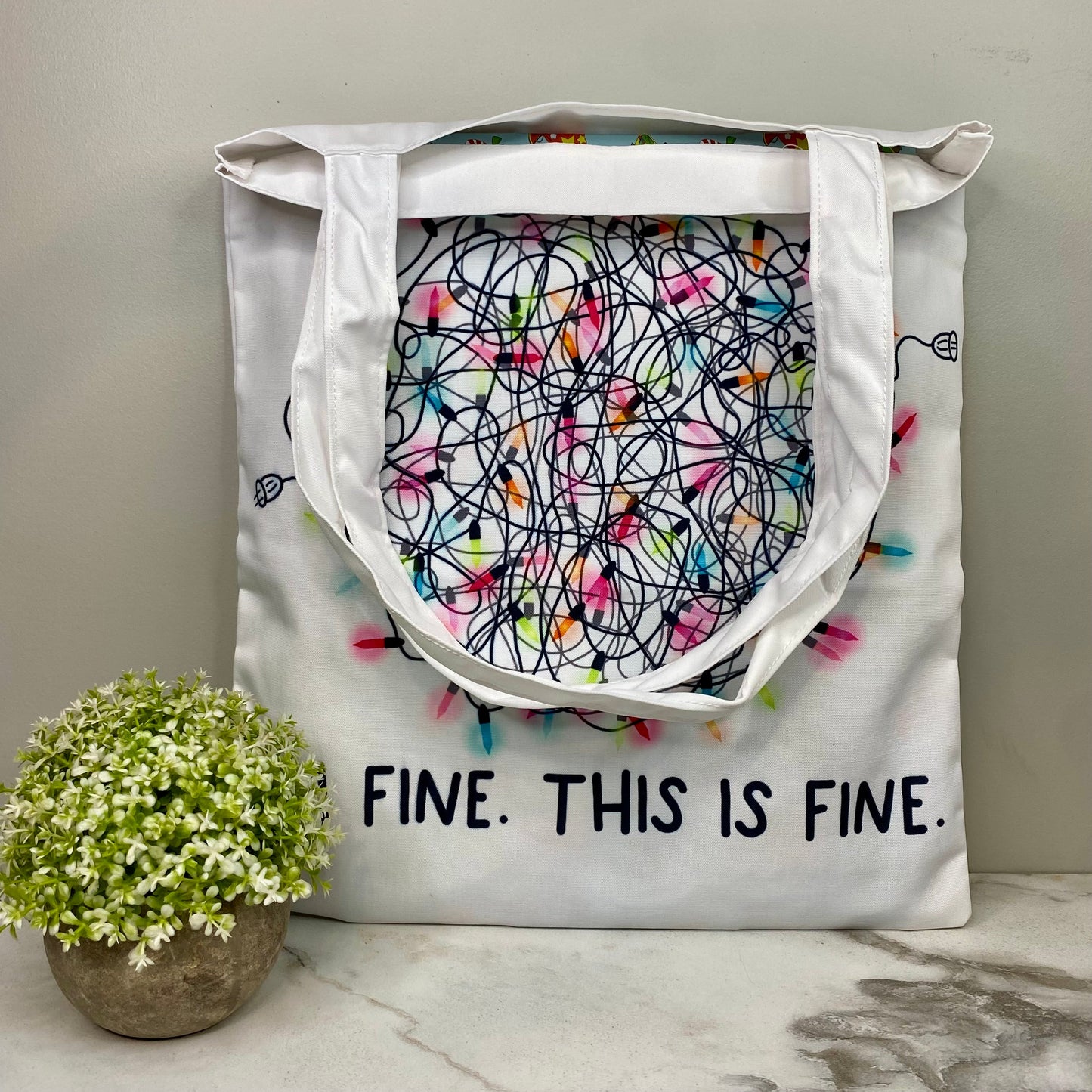 Tote Bag - Christmas - I’m Fine Lights