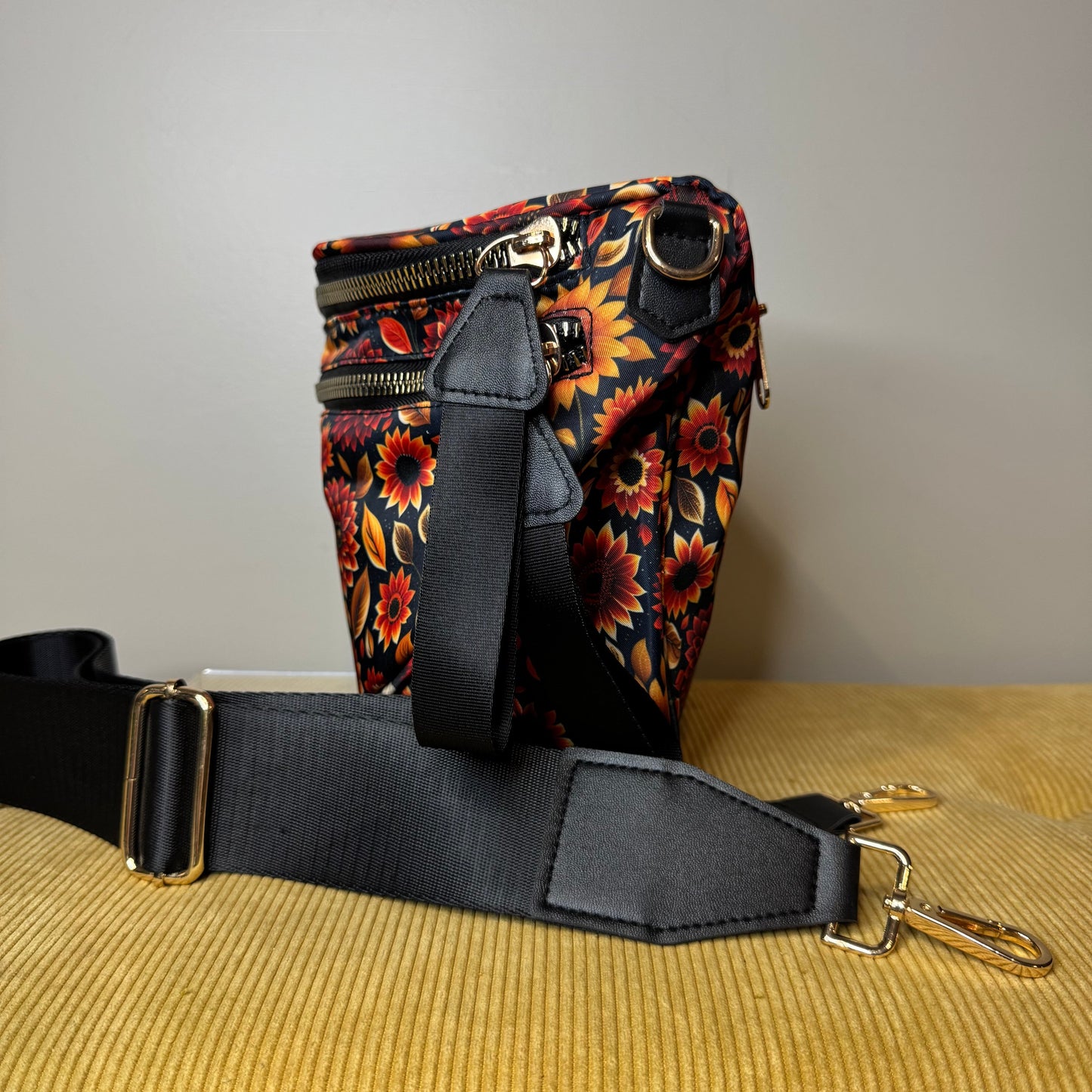Roni - Nylon Crossbody - Moody Crimson Floral