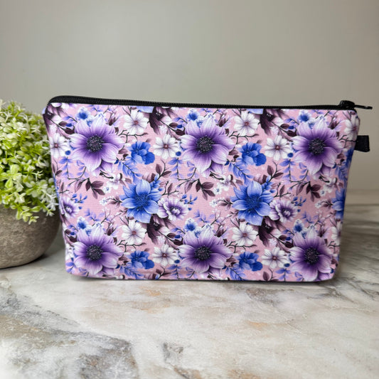 Pouch - Floral Purple Blue