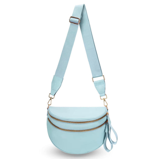 The Roni Nylon Crossbody - Solid Aqua