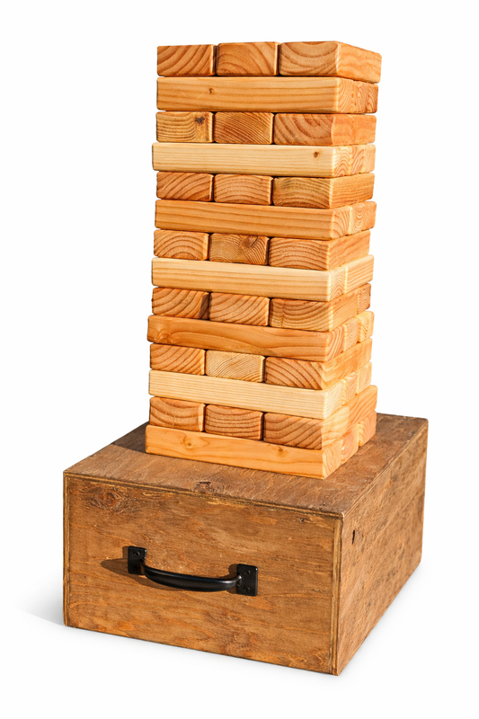 Giant Wooden Jenga – Handmade Outdoor Game Set | 54 Blocks with Carrying Box