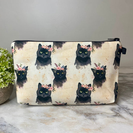 Pouch - Cat Floral Crown