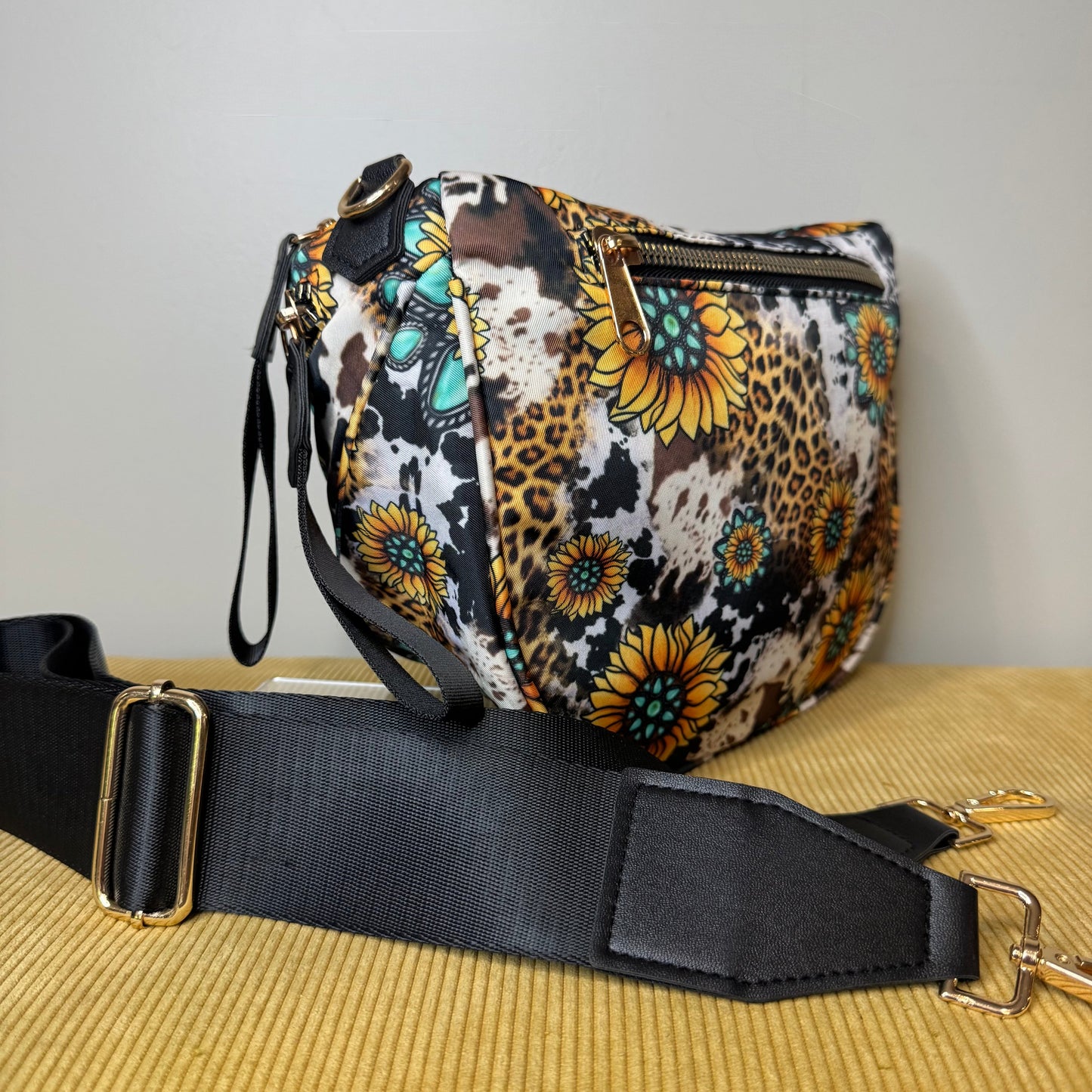 Roni - Nylon Crossbody - Turquoise Sunflower