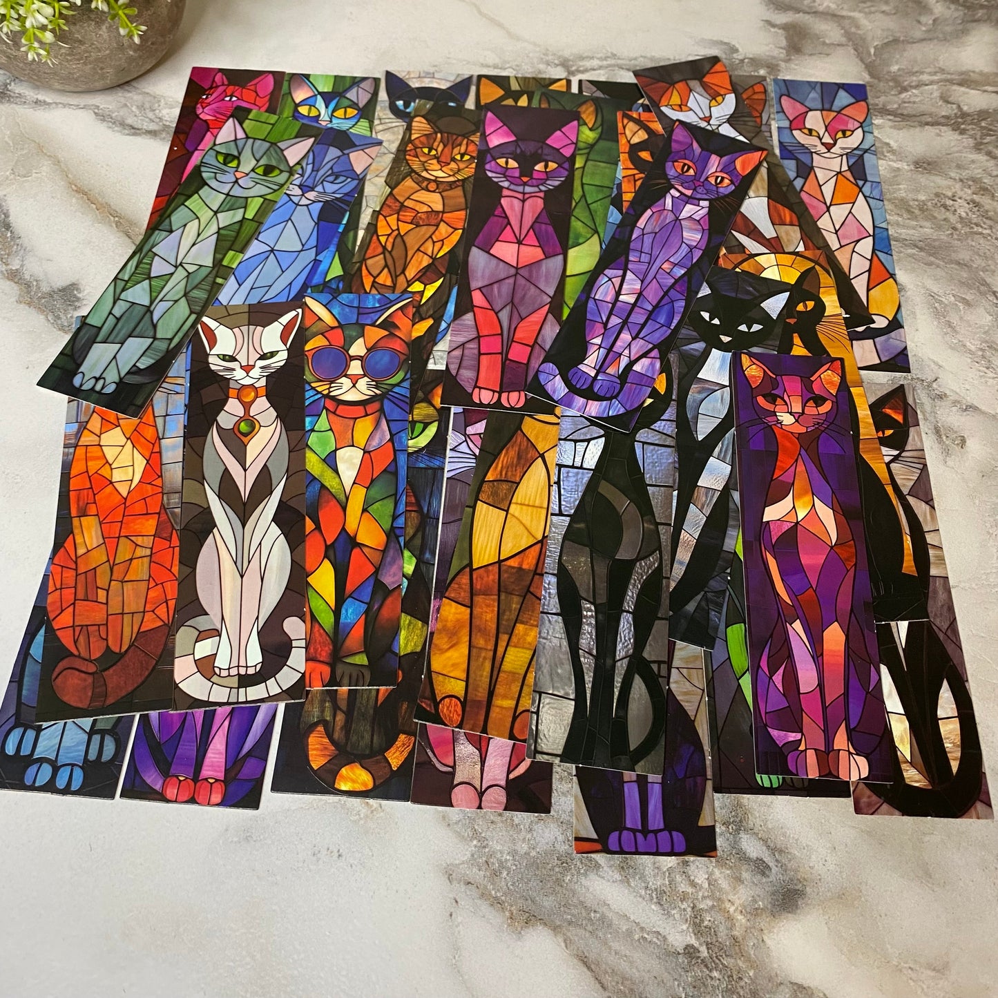 Bookmark - Cats Stained Glass Mix