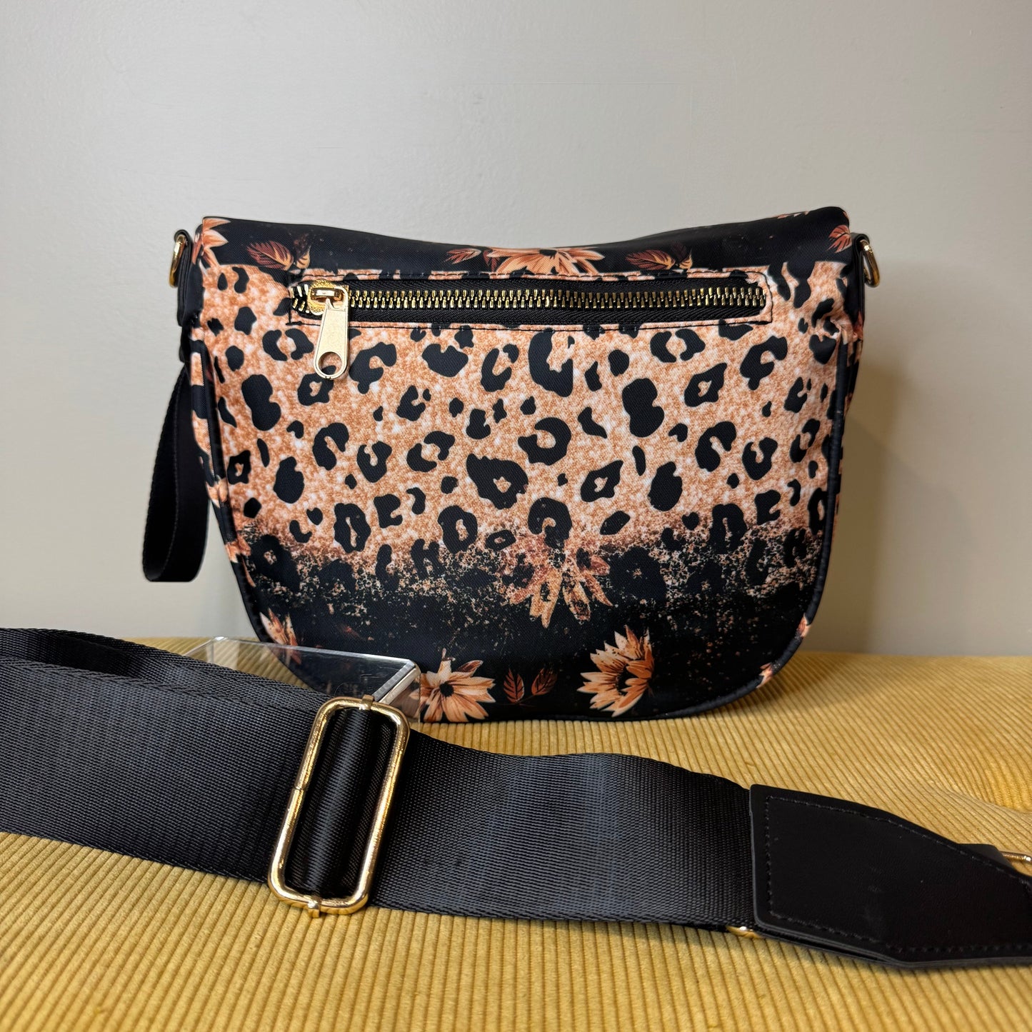 Roni - Nylon Crossbody - Bronze Sunflower Ombre Animal