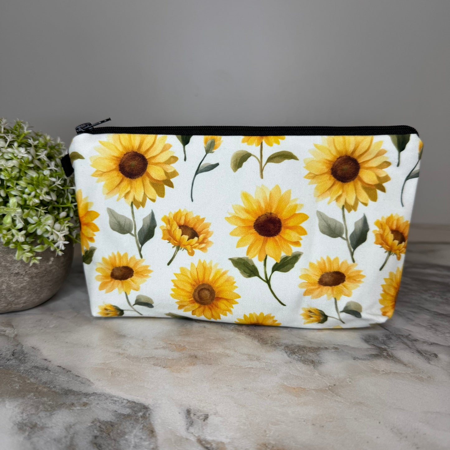 Pouch - Sunflower on White