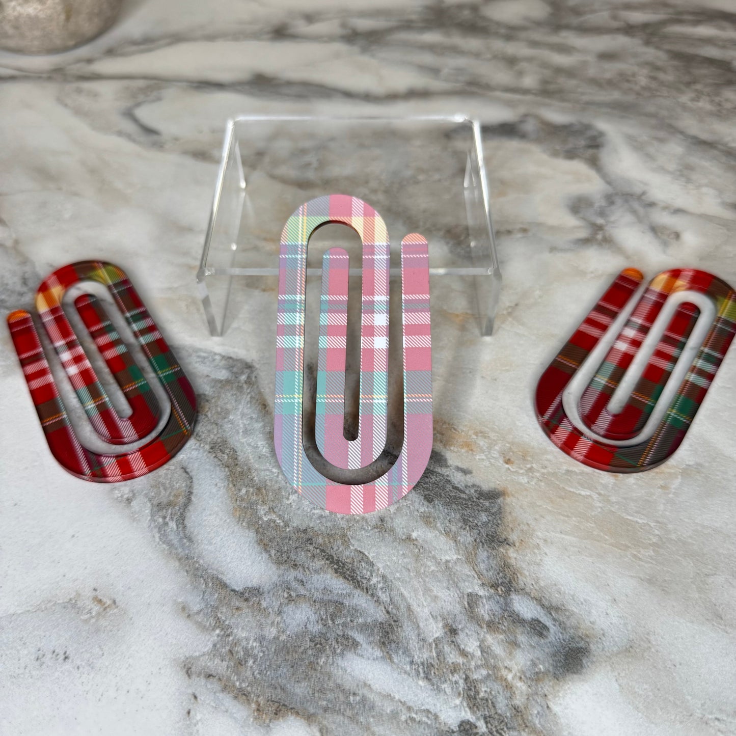 Jumbo Paperclip - Red & Green Plaid