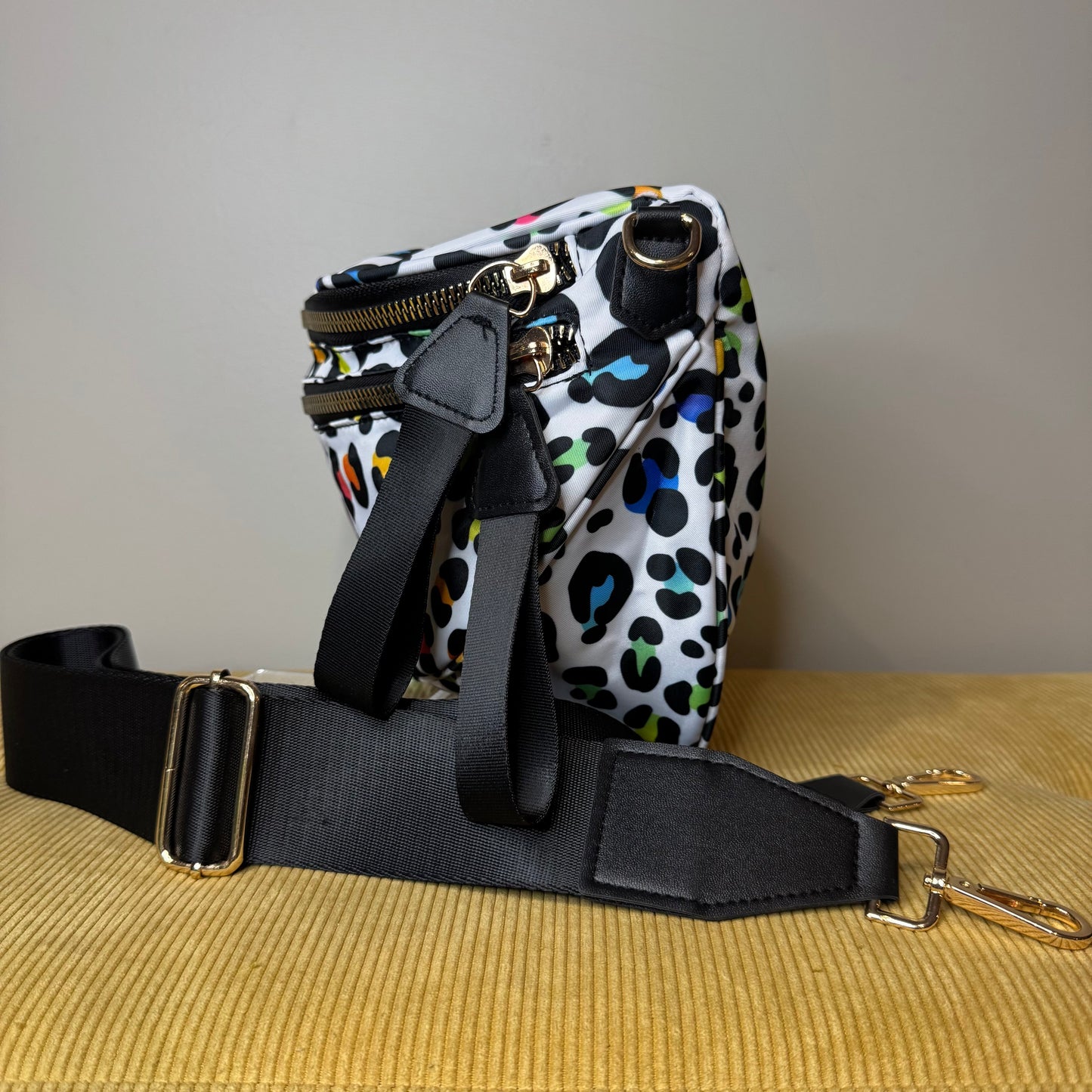 Roni - Nylon Crossbody - Rainbow Animal Print