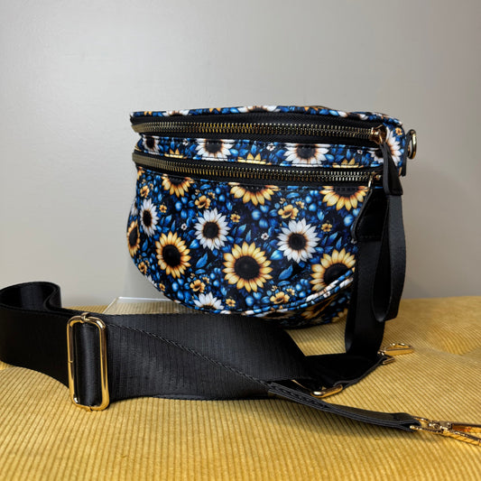 Roni - Nylon Crossbody - Blue Sunflower
