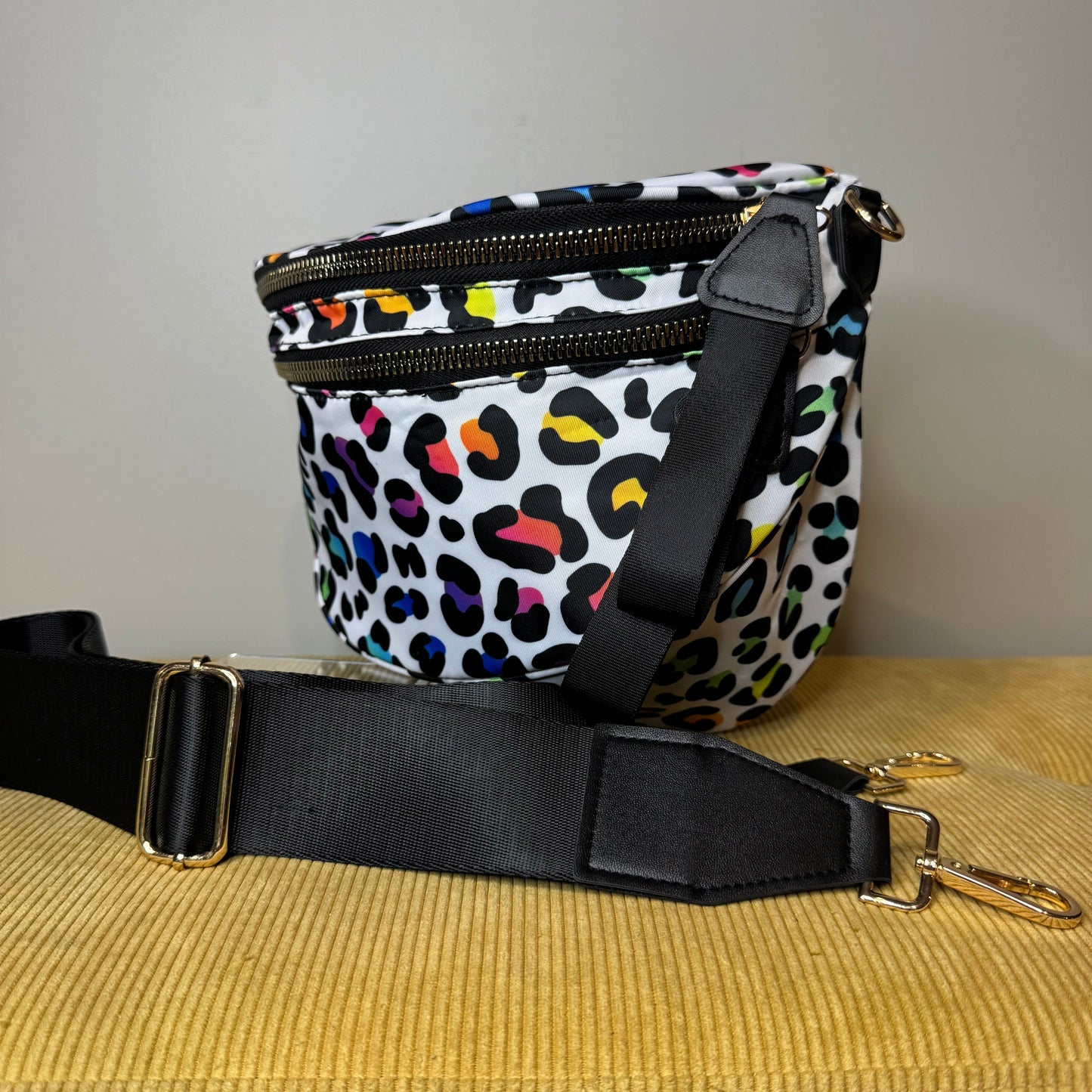 Roni - Nylon Crossbody - Rainbow Animal Print