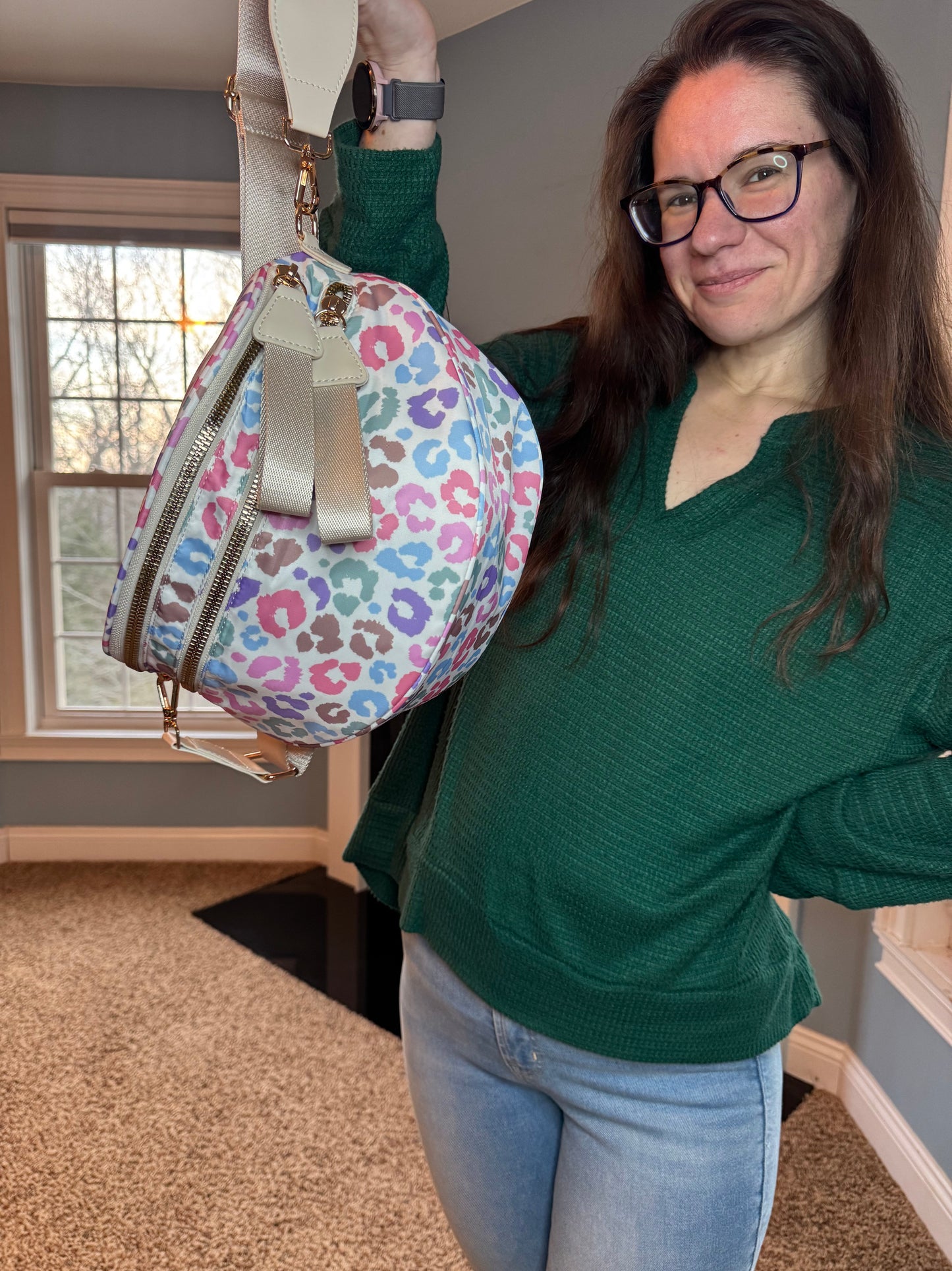 The Roni Nylon Crossbody - Animal Print Multicolor