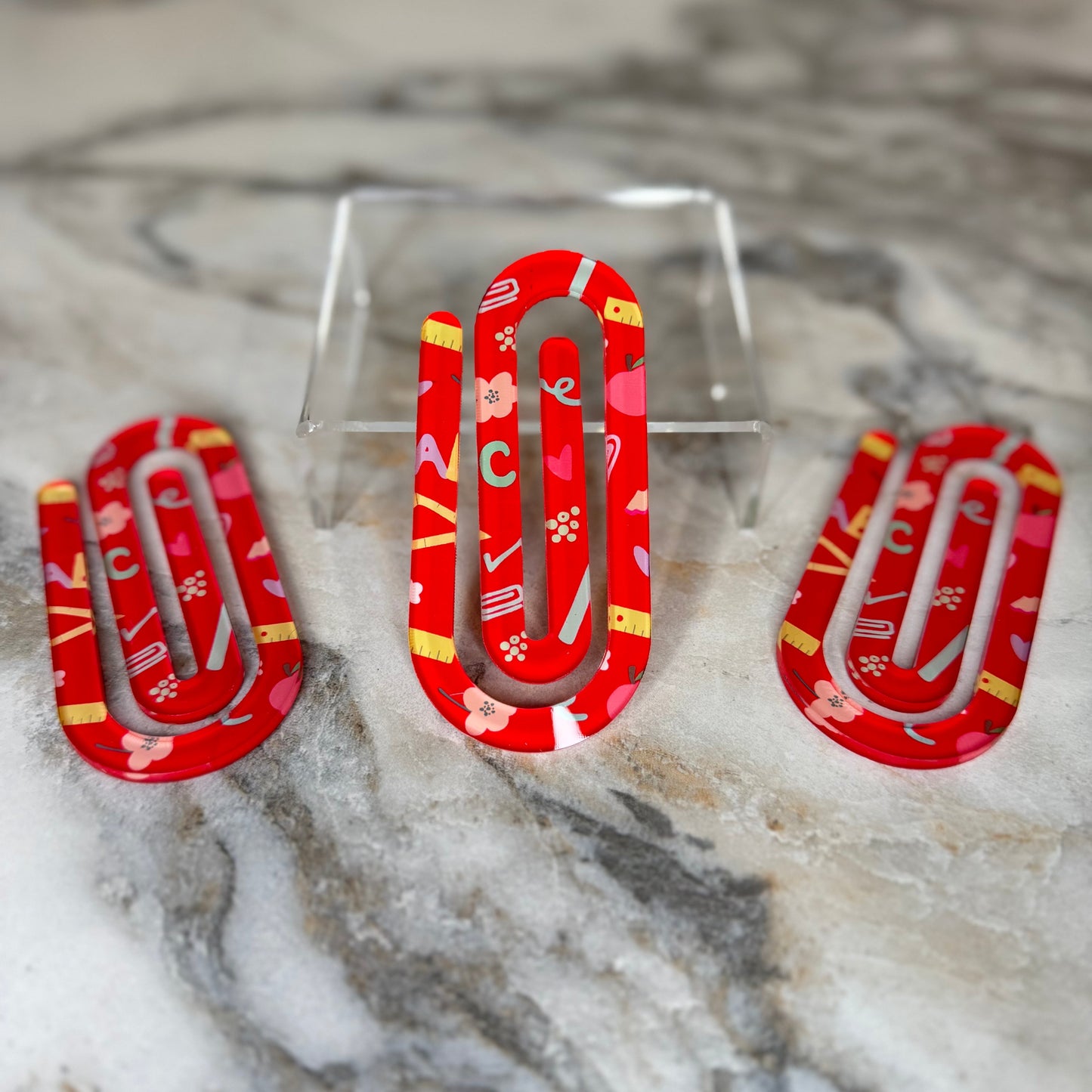 Jumbo Paperclip - Teacher School Red