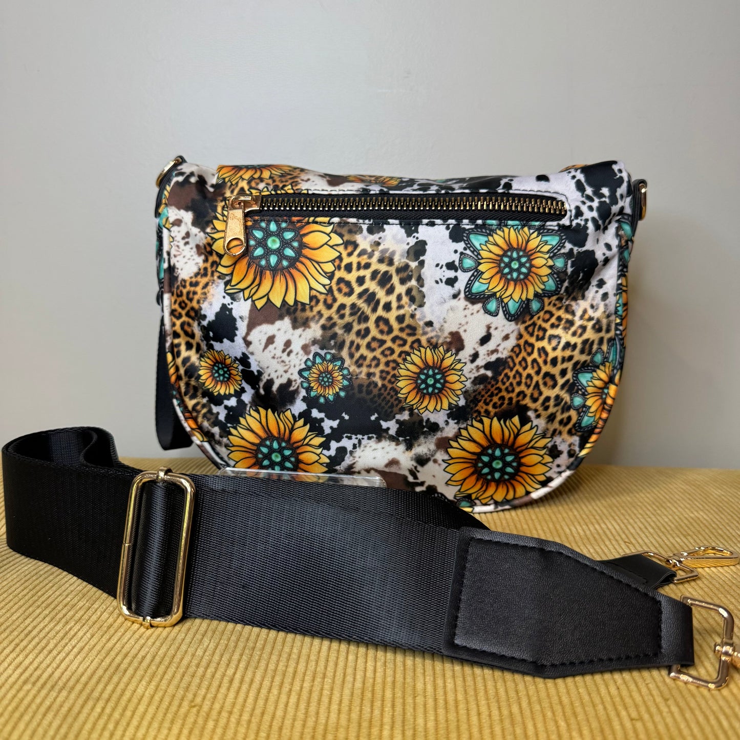 Roni - Nylon Crossbody - Turquoise Sunflower