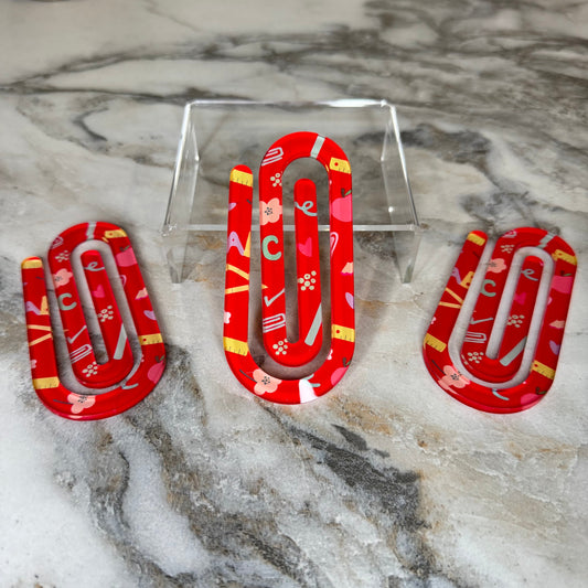 Jumbo Paperclip - Teacher School Red