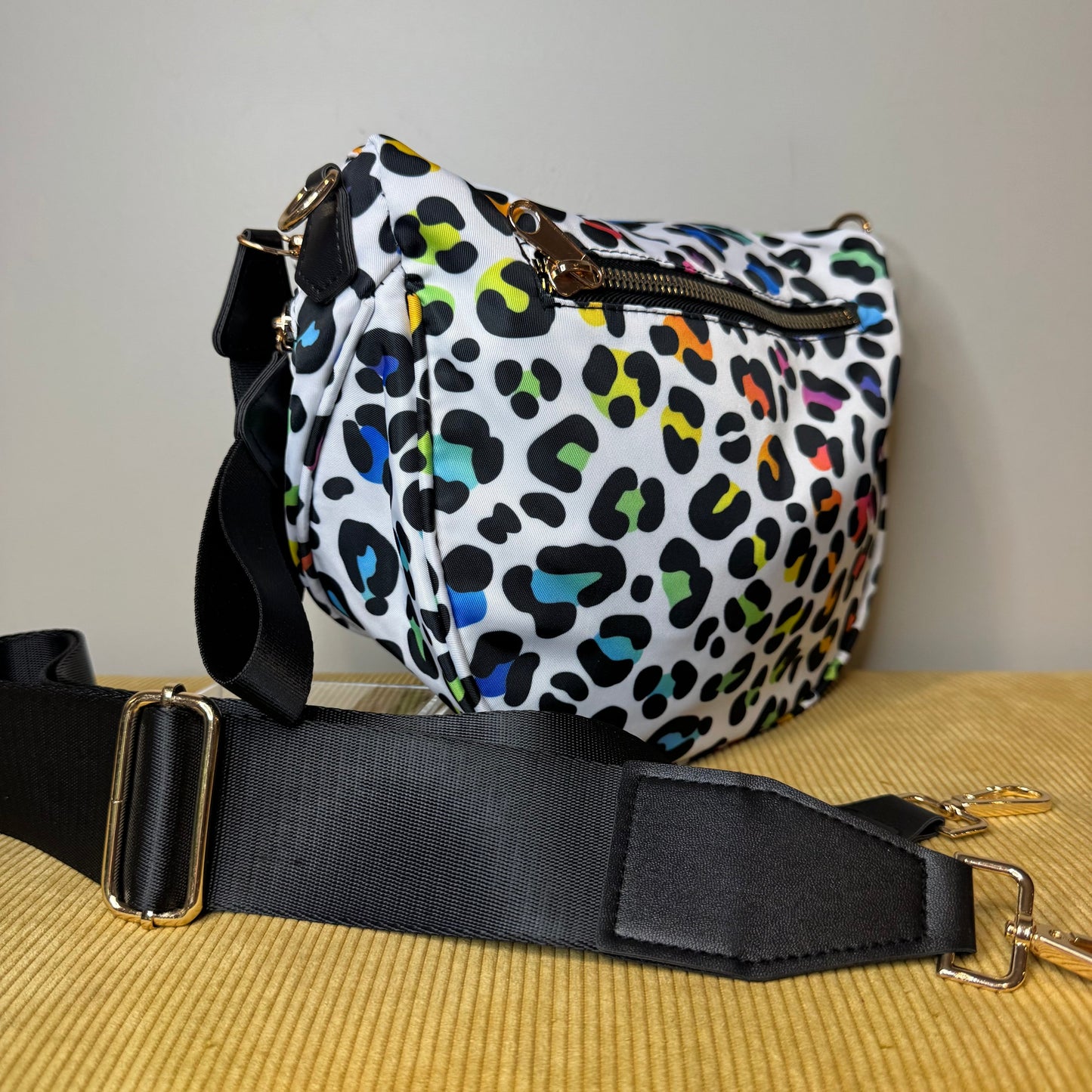 Roni - Nylon Crossbody - Rainbow Animal Print