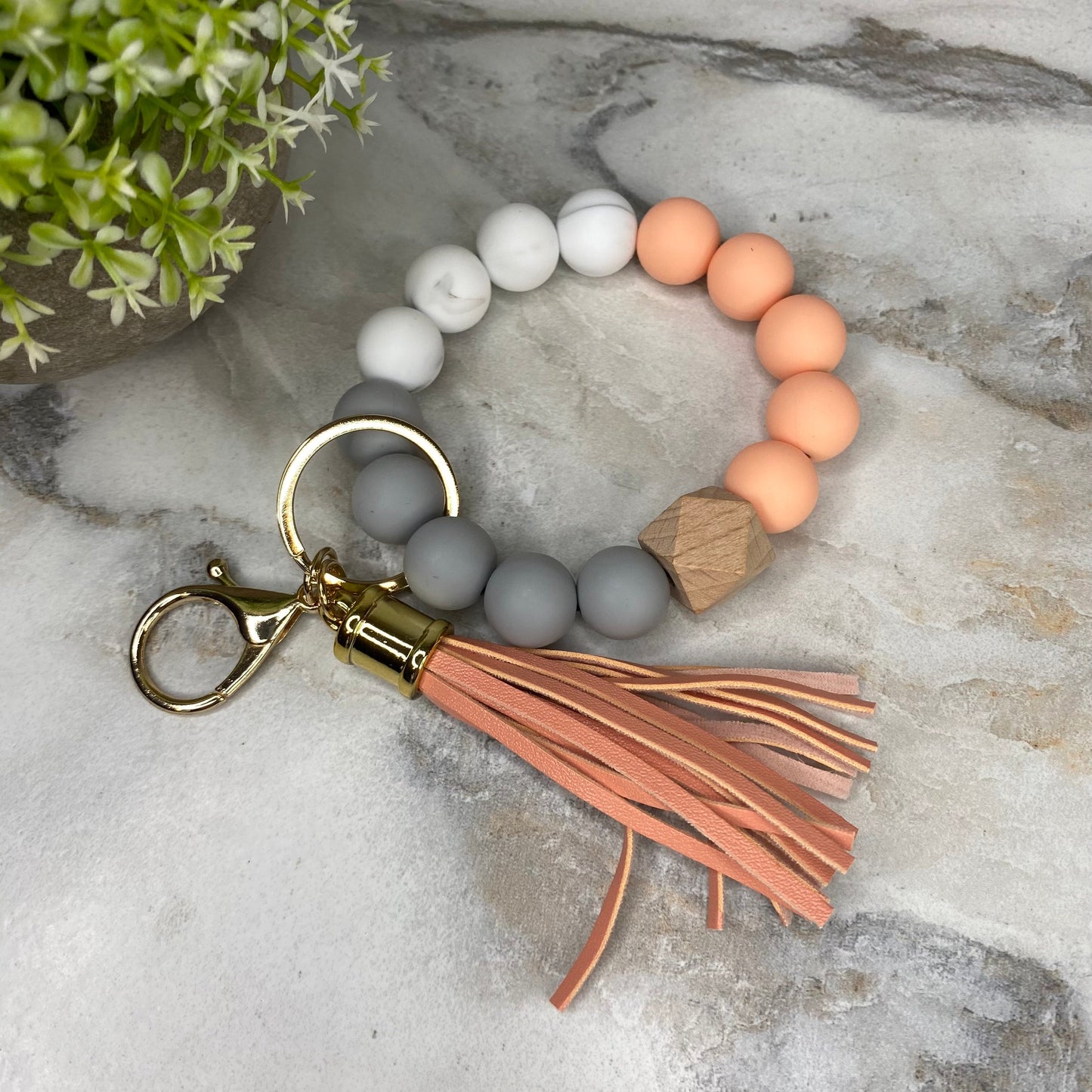 Silicone Bracelet Keychain - Orange
