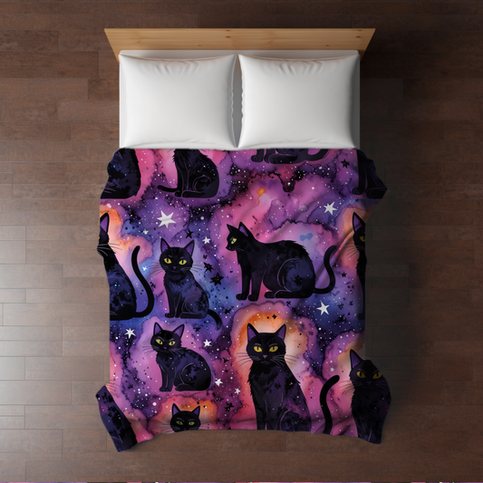 Blanket - Halloween - Black Cat Galaxy - PREORDER 7/29-8/1