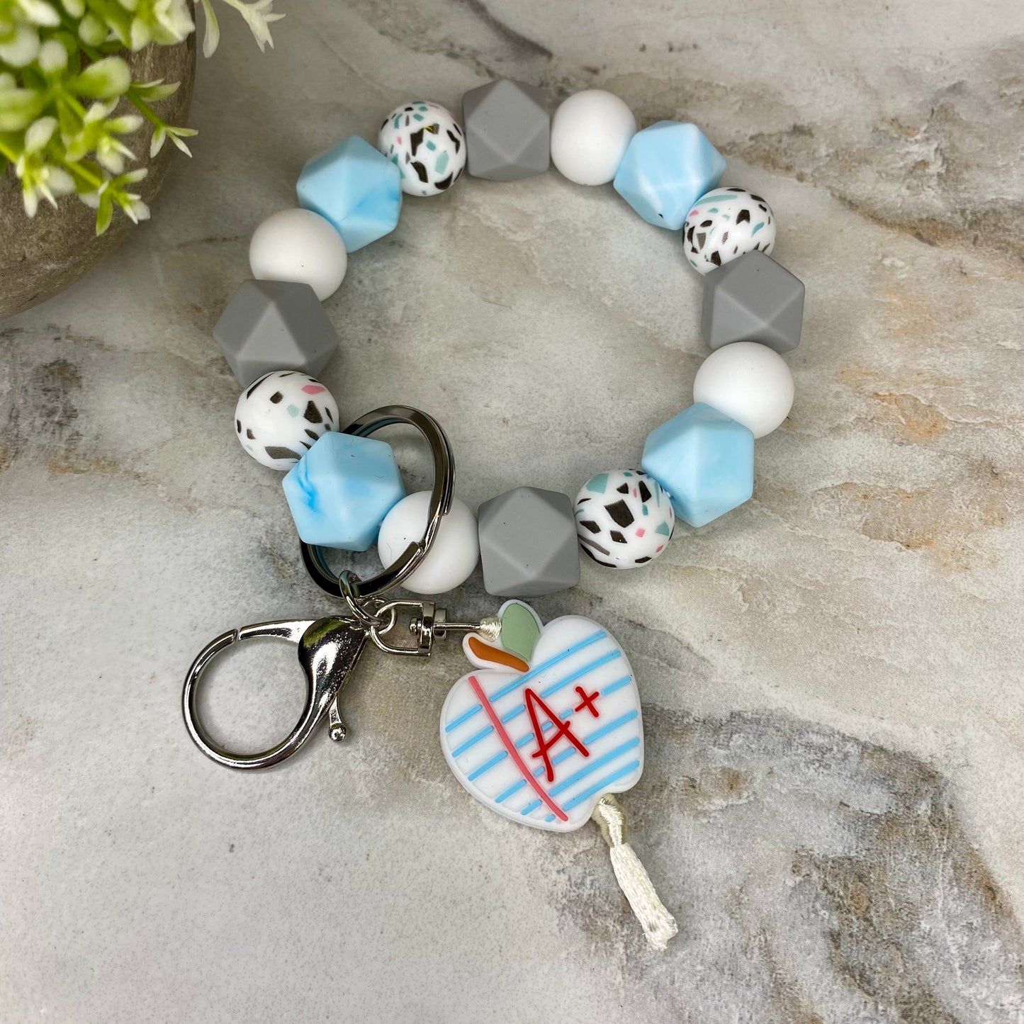 Silicone Bracelet Keychain - Teacher - A+