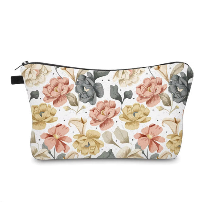 Pouch - Floral Slate Mustard Peach