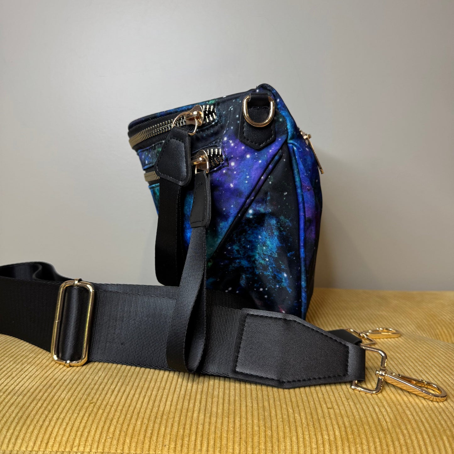 Roni - Nylon Crossbody - Blue Green Purple Galaxy