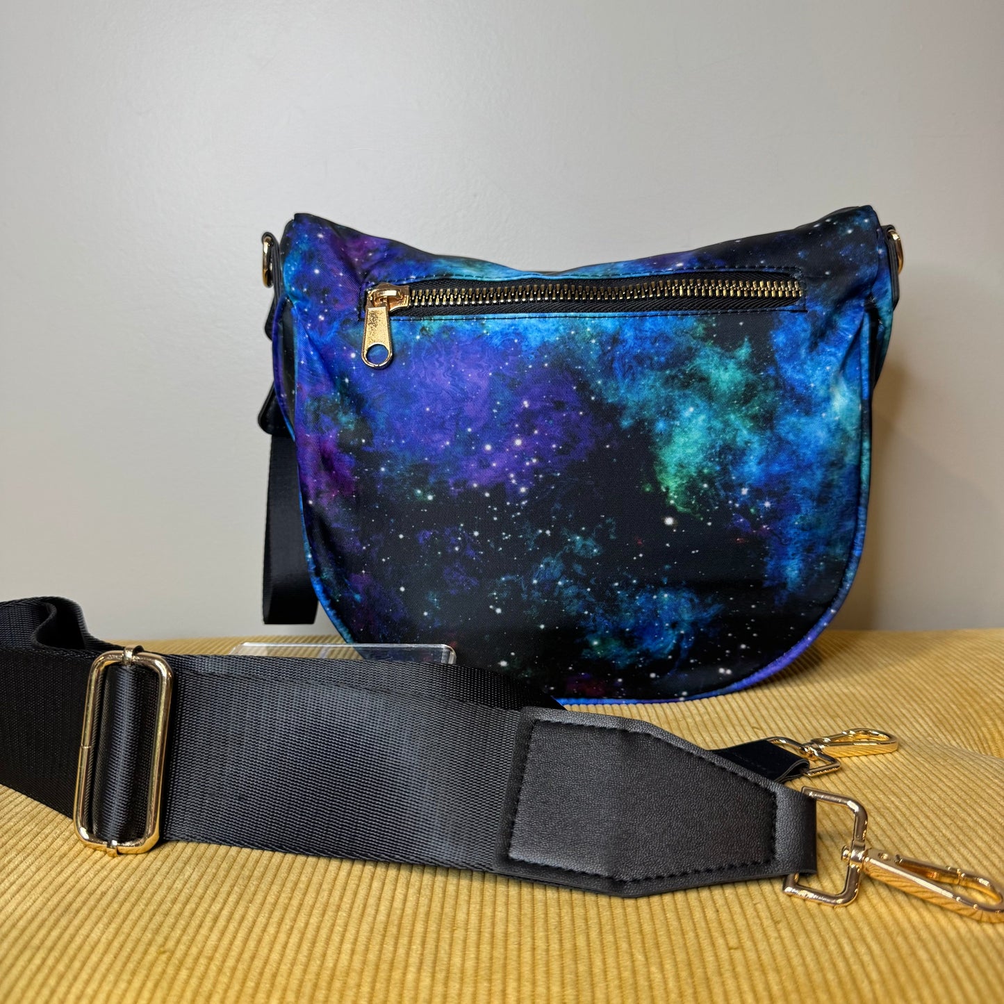 Roni - Nylon Crossbody - Blue Green Purple Galaxy
