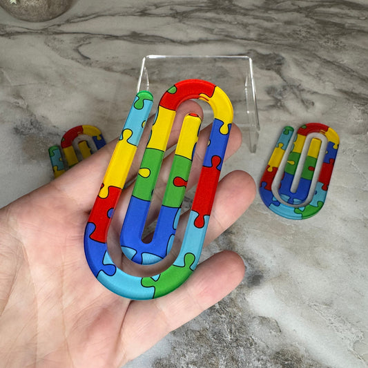 Jumbo Paperclip - Autism Awareness Puzzle