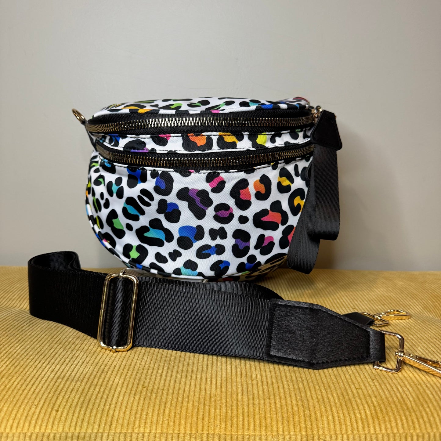Roni - Nylon Crossbody - Rainbow Animal Print