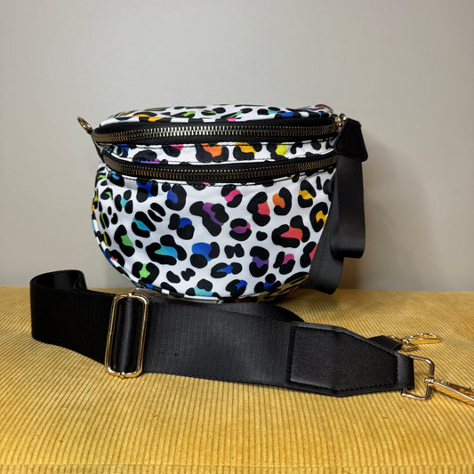 Roni - Nylon Crossbody - Rainbow Animal Print