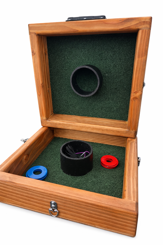 Indestructible Washer Toss Game – Solid Wood Yard Game (16” x 16”)