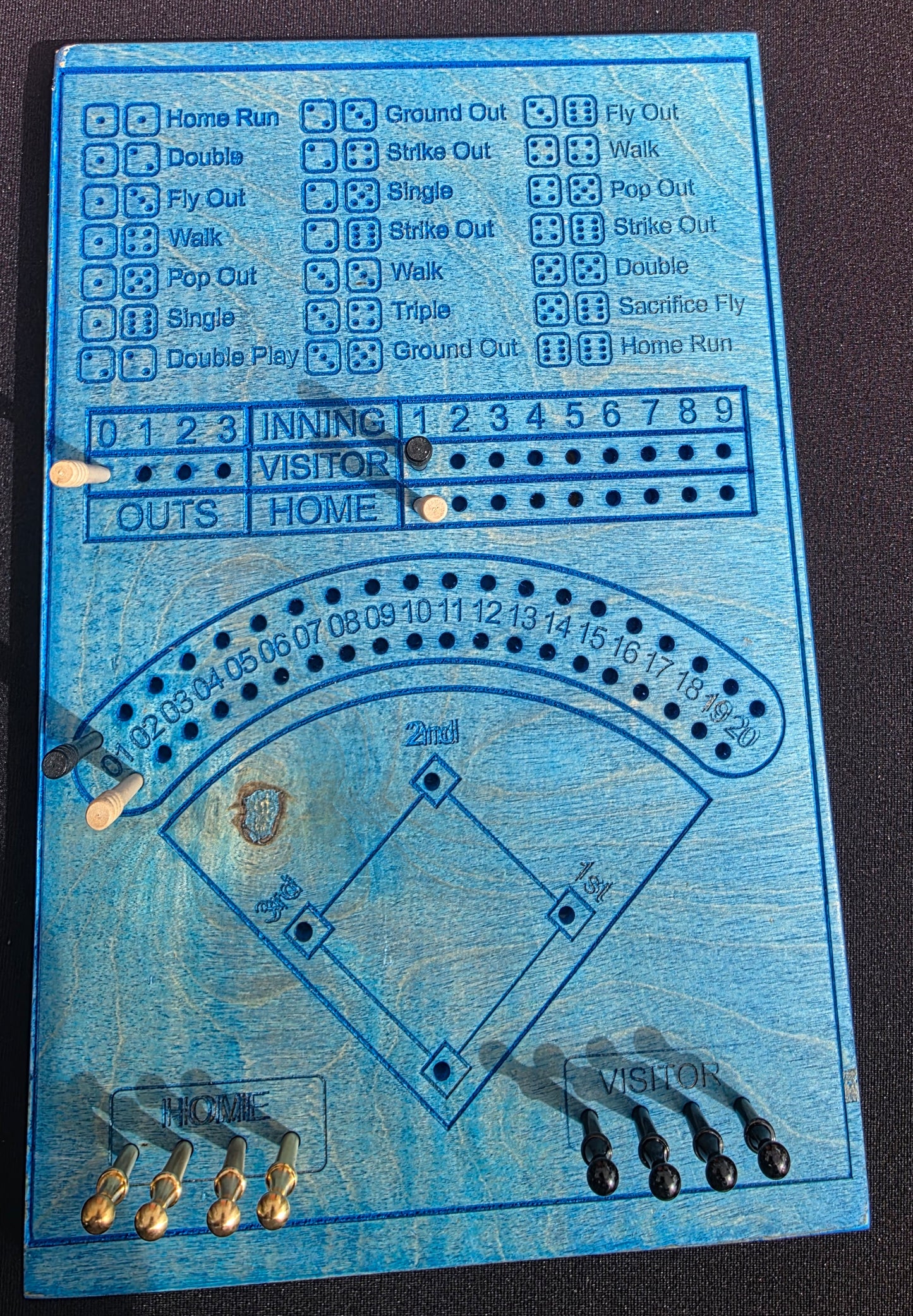 Wooden Baseball Game with Dice
