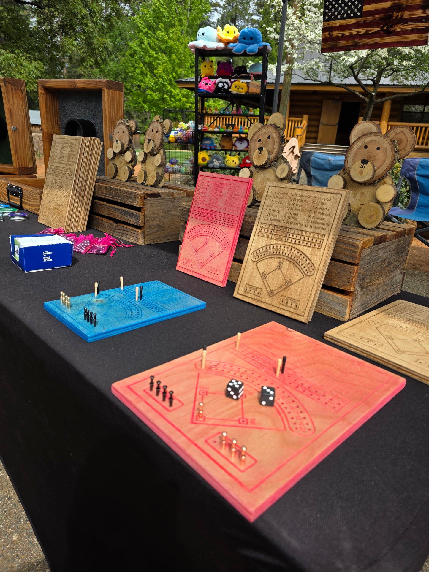 Wooden Baseball Game with Dice